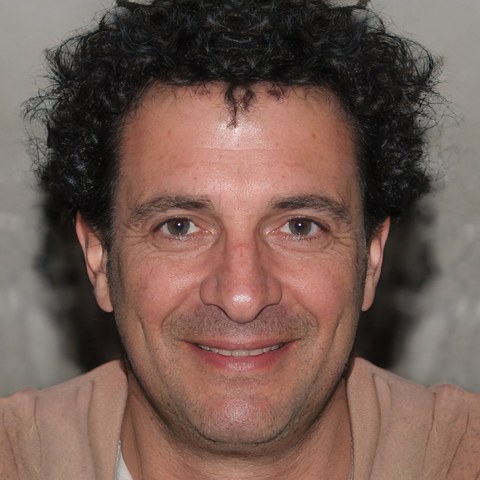 Illustrative portrait of a smiling man